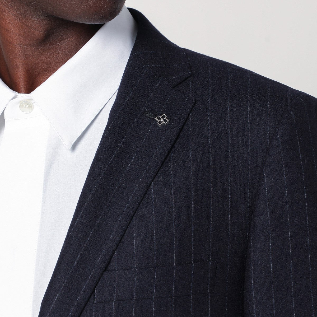 Tagliatore Blue pinstriped single-breasted wool suit